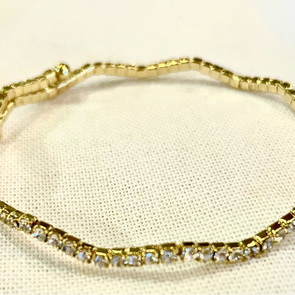 Stainless Steel zigzag CZ bracelet